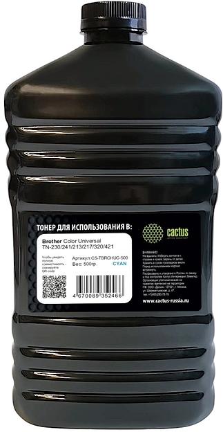 Тонер Cactus CS-TBRCHUC-500 голубой флакон 500гр. для принтера Brother Color Universal TN-230/241/213/217/320/421 фото 1