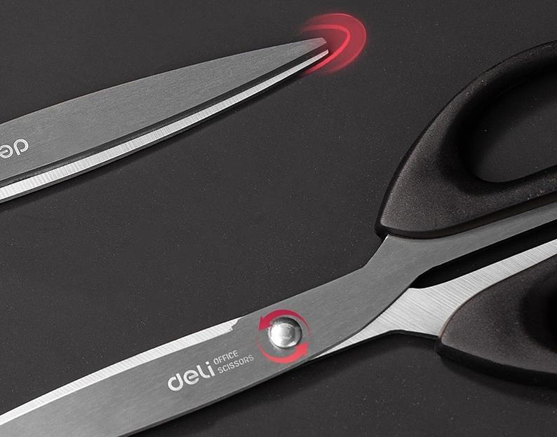 Ножницы Deli EM611 офисные 210мм ручки пластиковые сталь ассорти чехол с европод. фото 3