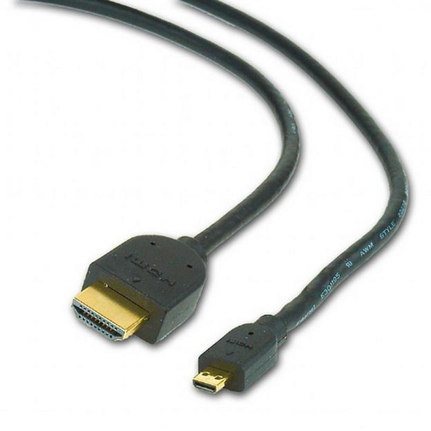 Кабель Cablexpert Кабель HDMI-microHDMI Cablexpert CC-HDMID-6 v1.3, 19M/19M, 1.8м, черный, позол.разъемы, экран, пакет (072854) {200} фото 1