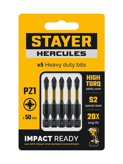 STAYER HERCULES, PZ1, 50 мм, 5 шт, торсионные биты (26233-1-50-5) фото 1