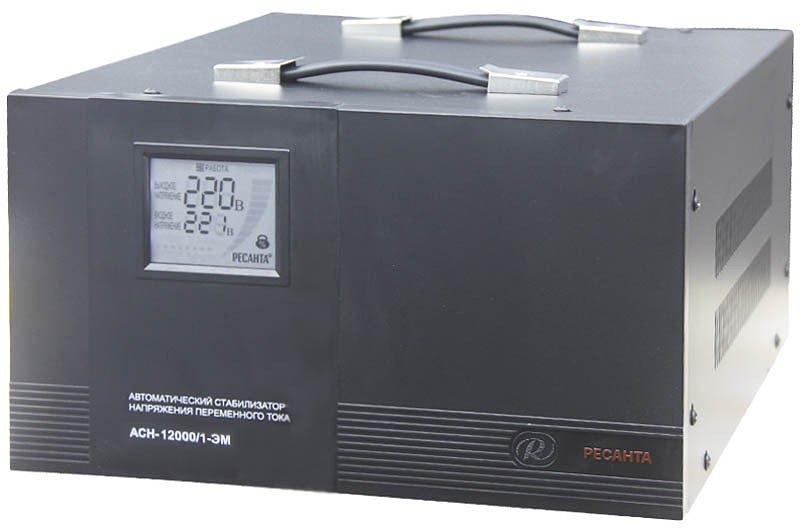 Стабилизатор напряжения Ресанта АСН-12000/1-ЭМ электронный однофазный серый фото 1
