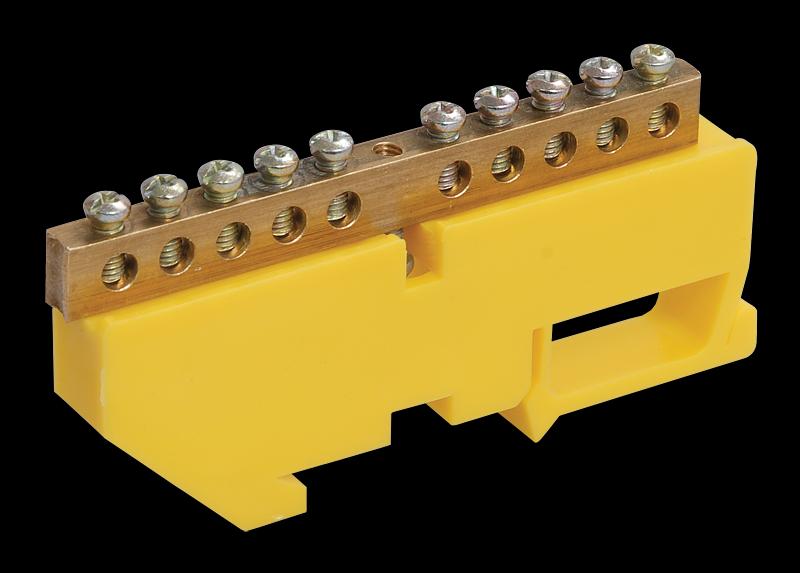 Шина PE земля на DIN-изоляторах ШНИ-6х9-16-Д-Ж фото 1