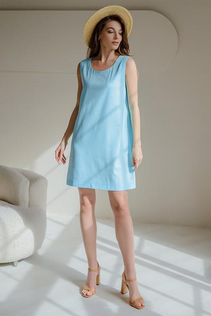 Платье голубого цвета ОПТ фото 1