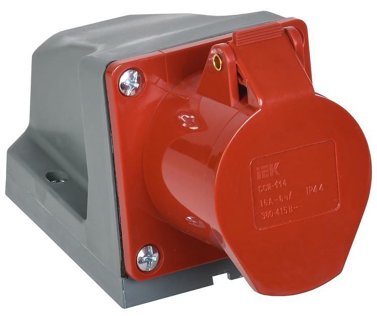 Iek PSR12-016-4 Розетка 114 стационарная 3Р+РЕ 16А 380В IP44 ИЭК фото 1