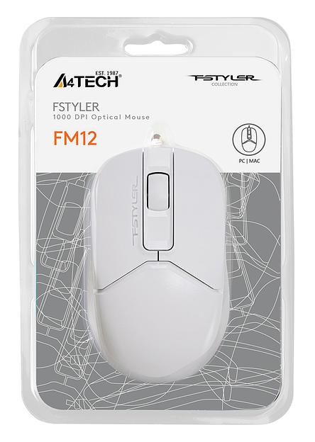 Мышь A4Tech Fstyler FM12 белый оптическая (1200dpi) USB (3but) фото 10