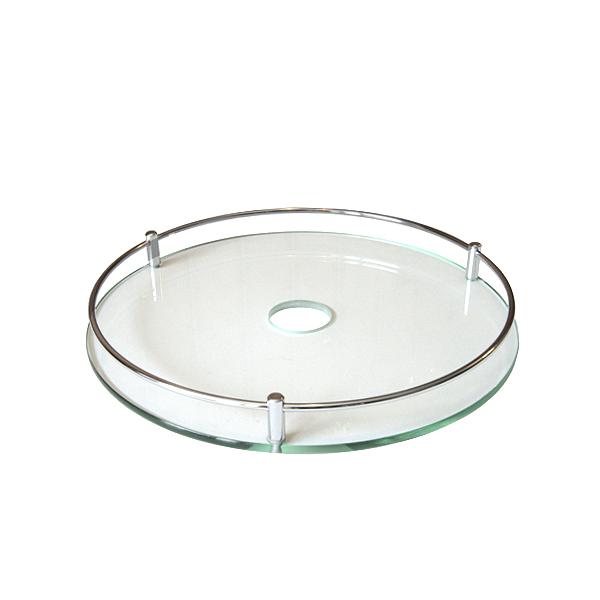 Полка стекло с рейлингом (360х40мм), хром фото 1