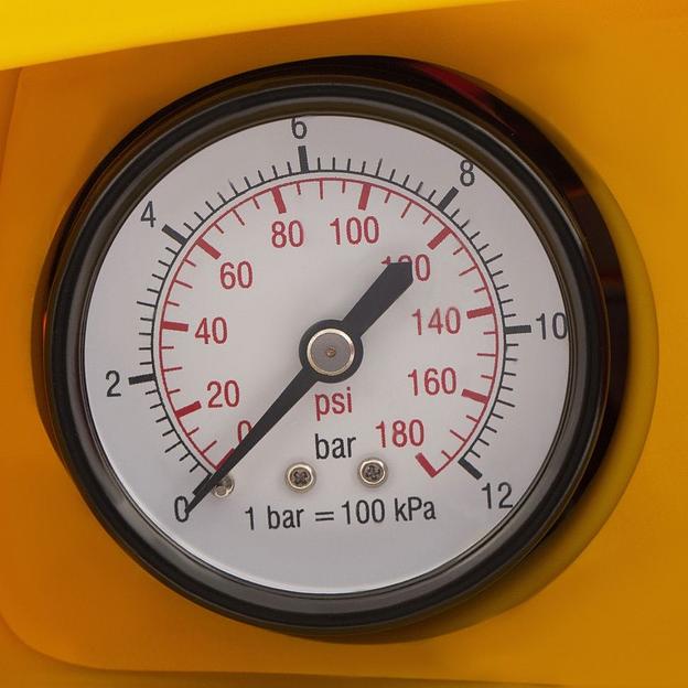 Компрессор поршневой Denzel РС 1/6-180 безмасляный 180л/мин 6л 1100Вт желтый/черный фото 9