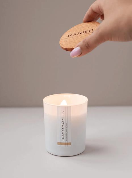 Свеча ароматическая Aesthete home «Tobacco&Vanilla» 250 мл ОПТ фото 2