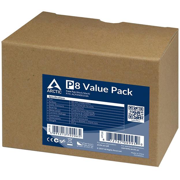 Вентилятор корпусной ARCTIC P8 Value Pack (Black/Black) (5pc) (ACFAN00153A) (702065) фото 1