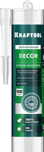 KRAFTOOL DÉCOR, 310 мл, белый, монтажный клей для молдингов (41349) фото 1