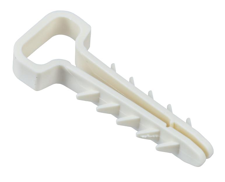 Дюбель-хомут 6х14мм для плоского кабеля нейлон белый (25шт/упак) IEK фото 1