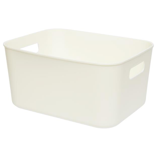 Корзина пластиковая для хранения "Юки", Д280 Ш220 В140, белый фото 1