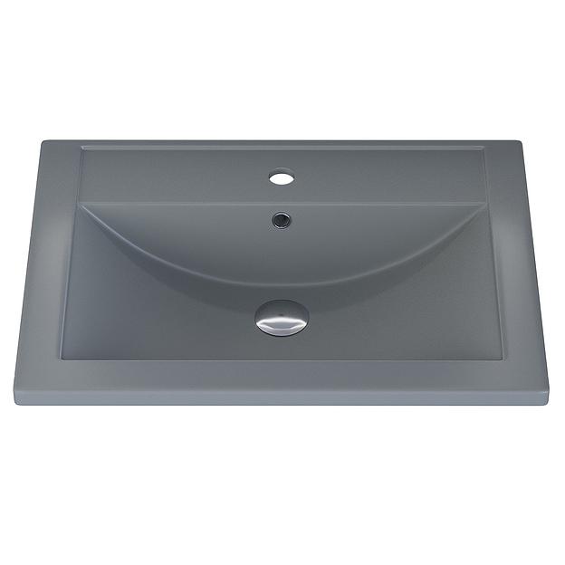 Раковина кварцевая для ванной Uperwood Foster Quartz 60 см, серая матовая, бетон фото 4