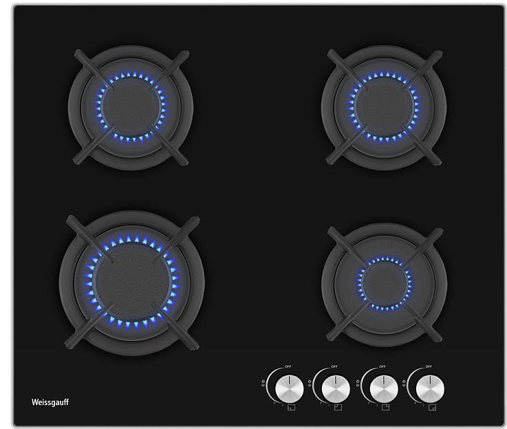 Газовая варочная поверхность Weissgauff HG 640 BG черный фото 1