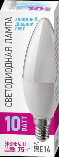 Лампа светодиодная 10вт OLL-C37-10-230-6.5K-E14-PROMO ОНЛАЙТ фото 1