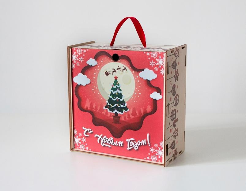 Подарочная фанерная коробка «Чемоданчик с ручкой №3» фото 1