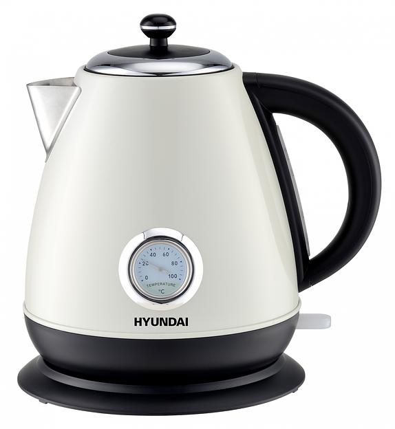 Чайник электрический Hyundai HYK-S4502 1.7л. 2200Вт жемчужный/черный (корпус: нержавеющая сталь/пластик) фото 1