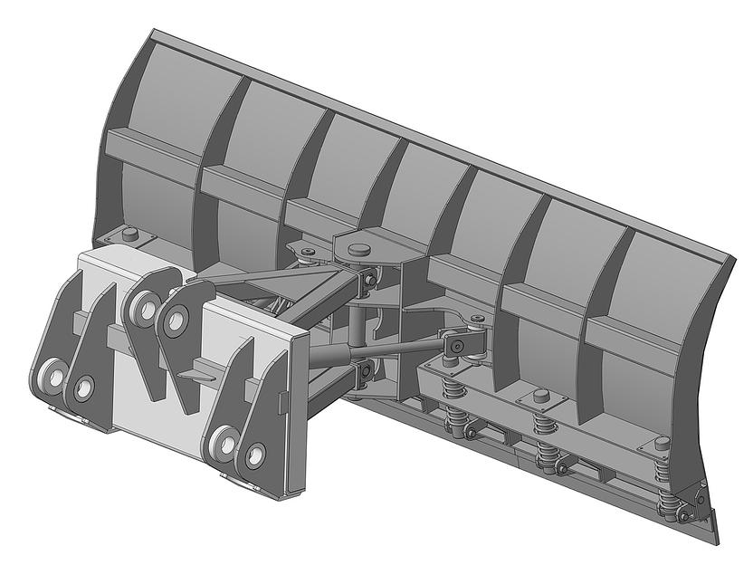 Скоростной гидроповоротный снеговой отвал для фронтальных погрузчиков фото 3