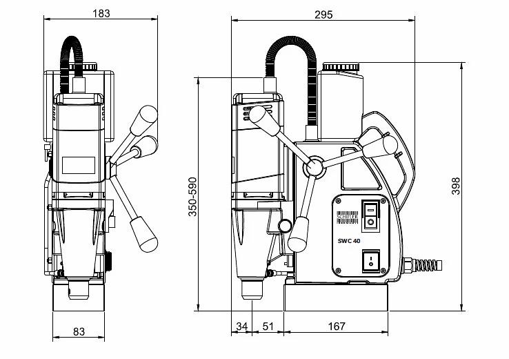 Магнитный сверлильный станок SWC 40-1150W фото 2