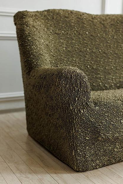 Чехол на трёхместный диван Чехлы&Пледы «Виктория» оливковый ОПТ фото 4