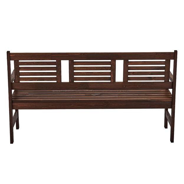 Скамья деревянная для сада и дачи, для 3-х человек Хольмен тёмно-коричневая ОПТ фото 7