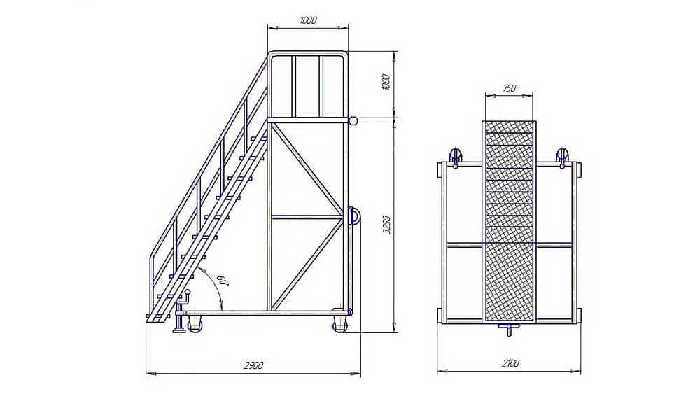 Авиационная стремянка СА-3/11Б-Н1-FWD фото 1