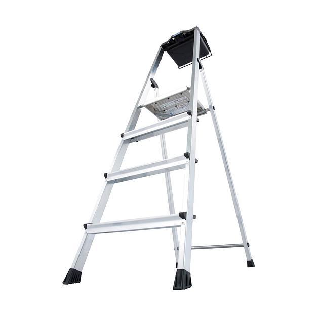 Стремянка Secury, 4 ступени 100 мм, универсальная Multi-Grip полка фото 2