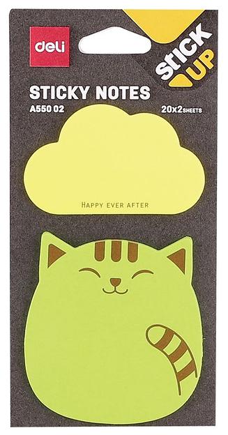 Закладки самокл. бумажные Deli EA55002 76х76мм 2цв.в упак. 20лист фото 2