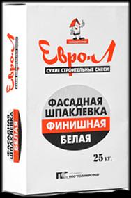 Шпаклевка цементная "Евро-Л" фасадная финишная белая фото 1