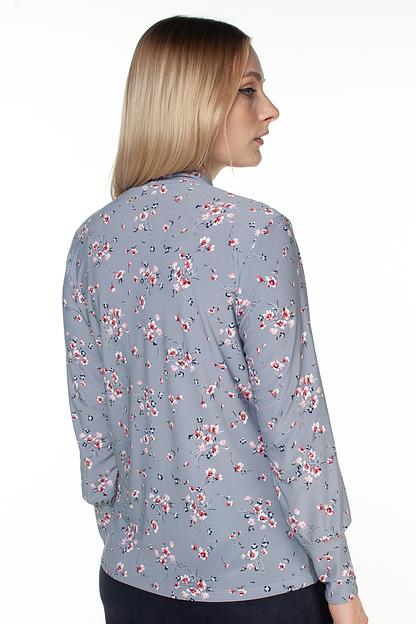 Блузка женская  1993-94/51/Серо-голубой, белый  фото 4