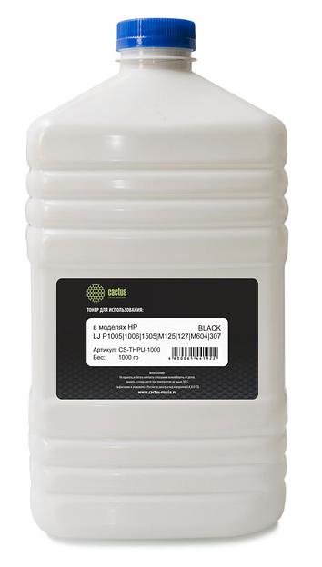 Тонер Cactus CS-THPU-1000 черный флакон 1000гр. для принтера HP Universal фото 1