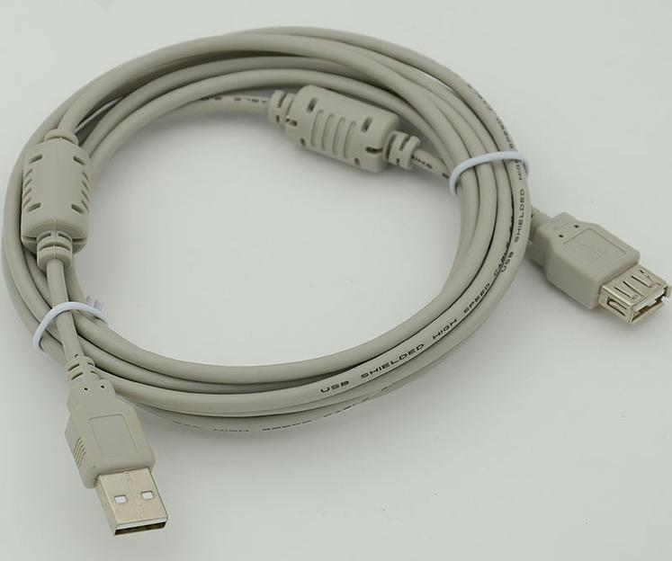 Кабель-удлинитель 744792 USB A(m) USB A(f) 3м феррит.кольца серый фото 1