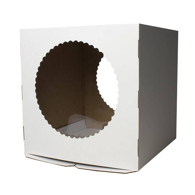 Коробка для торта мгк 2 окна фигурных 30х30х30 см 2-х компонентная фото 1