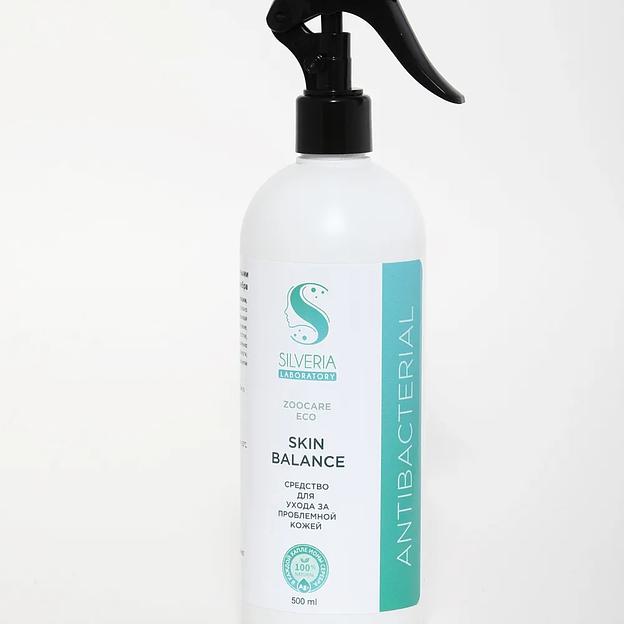 Спрей заживляющий антибактериальный с ионами серебра Silveria Zoo Care «Skin Balance» для проблемной кожи кошек и собак, 500 мл фото 1