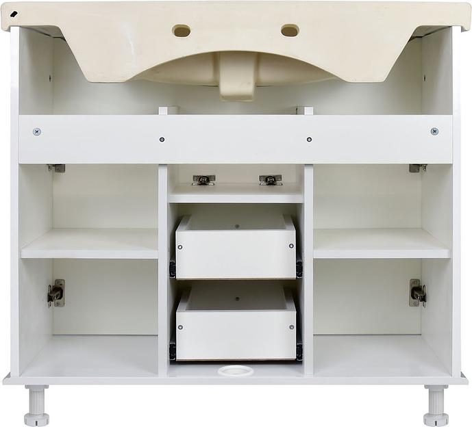 Тумба Аттика 105 DORATIZ 9912.325, белая патина золото, под умывальник фото 5