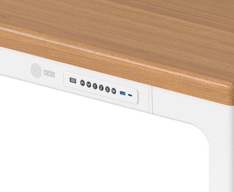 Стол для компьютера Cactus CS-ET-WWD столешница МДФ белый дуб молочный каркас белый фото 5