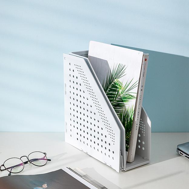 Лоток вертикальный Deli 78999Gray 2отд. складной 168х255х243мм серый пластик фото 7