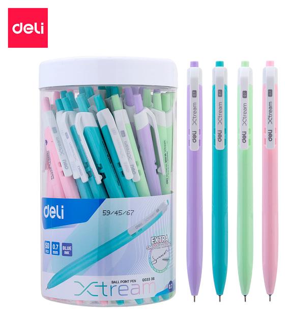 Ручка шариковая Deli EQ03336-1 X-tream авт. 0.7мм ассорти (сир/зел/роз/гол)) синие чернила пластик.стакан (1шт) фото 1