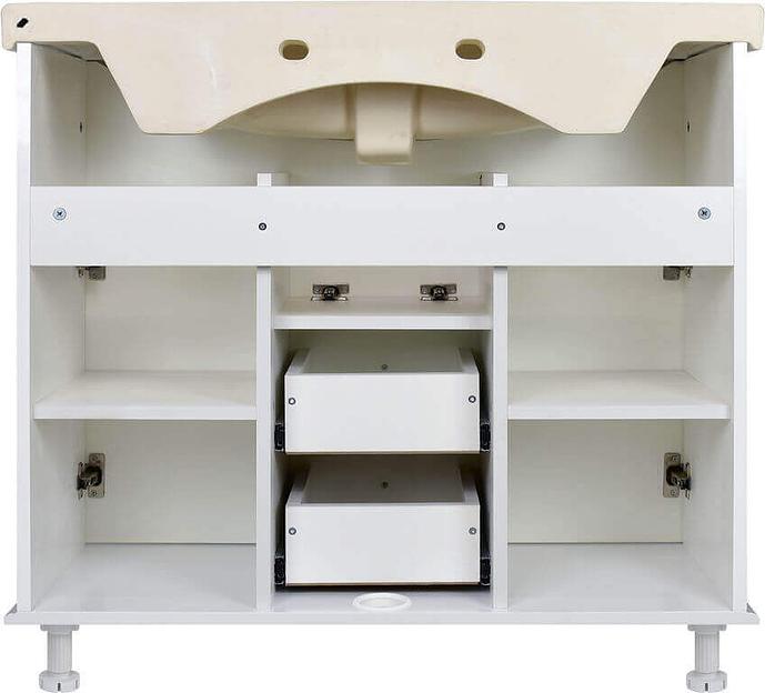 Тумба Аттика 105 DORATIZ 9911.112, белая патина серебро, под умывальник фото 5