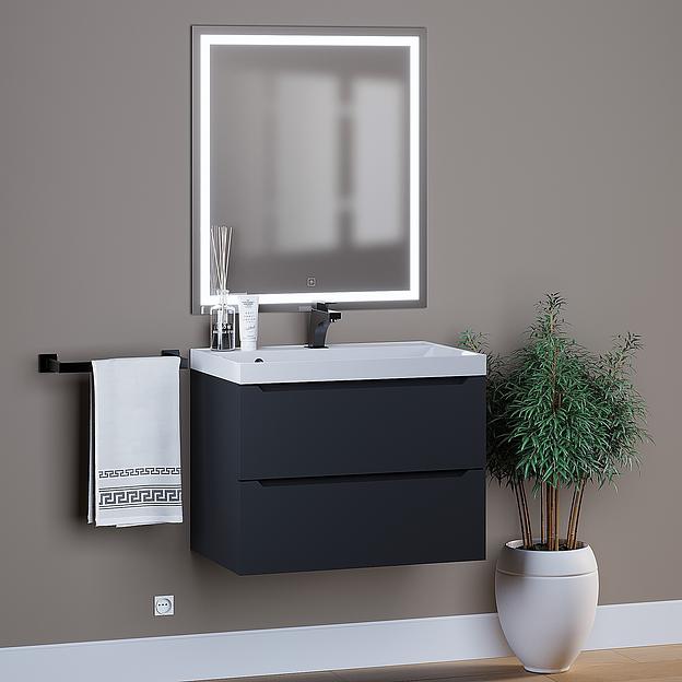 Тумба под раковину для ванной Uperwood Tanos 70 см, подвесная, черная матовая фото 5