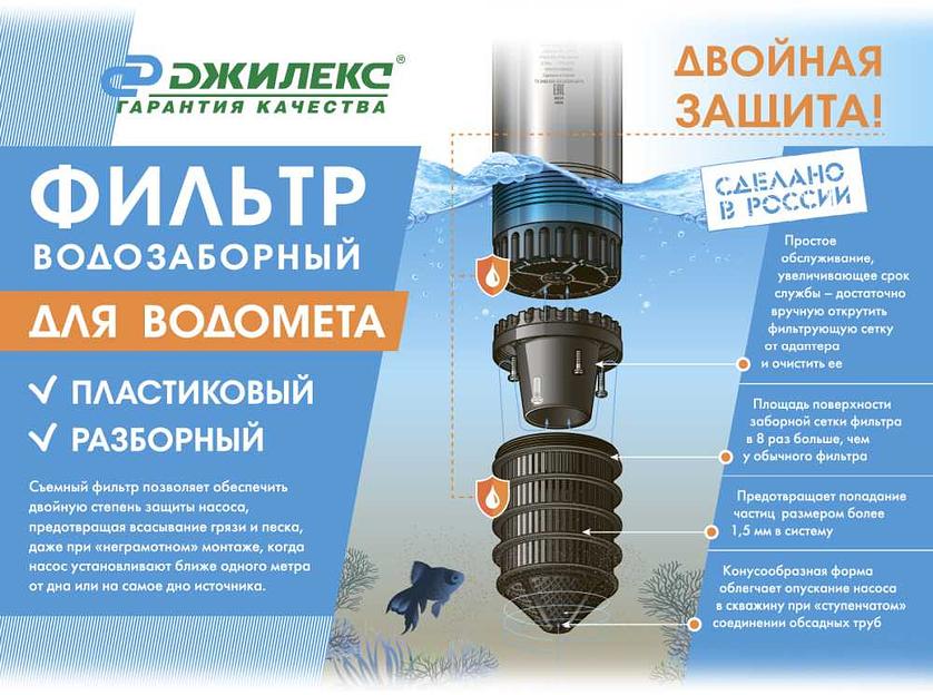 Садовый насос скважинный Джилекс Водомет 40/50 520Вт 2400л/час (в компл.:Фирменный обратный клапан) фото 7