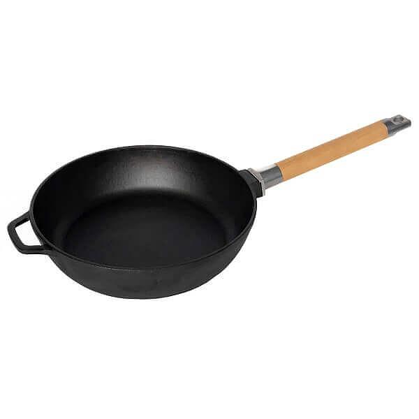 Сковорода d=28 см. h=6,5 см. чугун. со съем дерев. ручкой /1/ фото 1