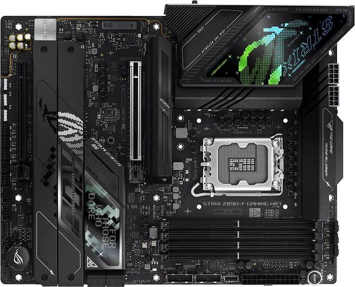 ASUS ROG STRIX Z890-F GAMING WIFI (Socket 1851,ATX, 4xDDR5(192GB), 1xPCIe 5.0x16/1xPCIe 4.0x16/1xLAN (2.5GbE), Wi-Fi, BT, 4xSATA 6Gb/s, 5xM.2, 2xThunderbolt 4 (USB-C), 2xType-C, 10xUSB 3.2, ATX) фото 1
