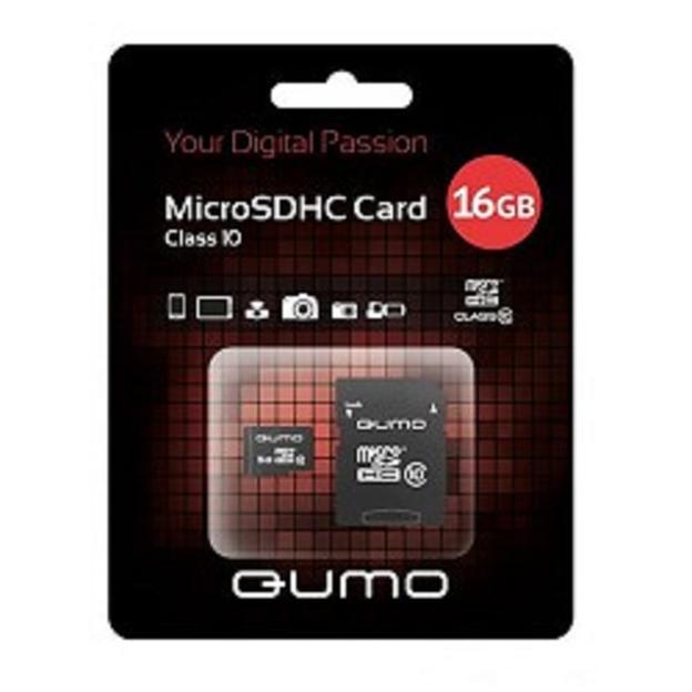 Micro SecureDigital 16Gb QUMO QM16GMICSDHC10U1 {MicroSDHC Class 10 UHS-I, SD adapter} фото 1