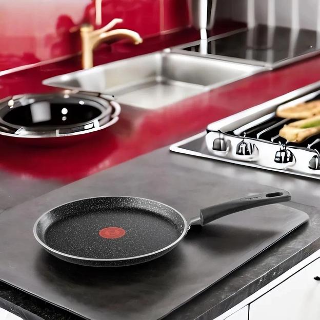 Сковорода блинная Tefal Rock 04235525 круглая 25см покрытие: Mineralia ручка несъемная (без крышки) черный фото 9
