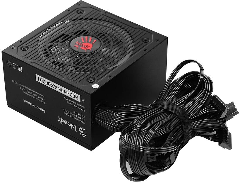 Блок питания Bloody ATX 700W BD-PS700W 80 PLUS WHITE (20+4pin) APFC 120mm fan color LED 6xSATA RTL фото 3