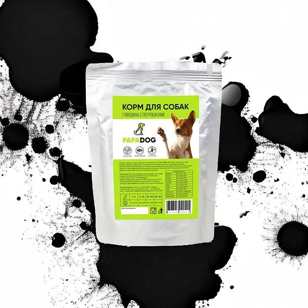 Корм для собак влажный PapaDog Holistic «Говядина с потрошками» 300 г ОПТ фото 6