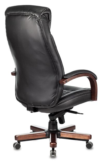 Кресло руководителя Бюрократ T-9924WALNUT черный кожа с подголов. крестовина металл/дерево фото 4