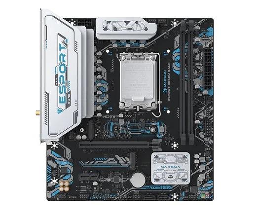 Материнская плата MAXSUN MS-eSport B860M GANK WIFI, LGA1851, B860, 2*DDR5, 2*SATA3, 2*M.2, USB 3.2, USB 2.0, 1*PCIEx16, 1*PCIex1, HDMI+DP, mATX фото 1