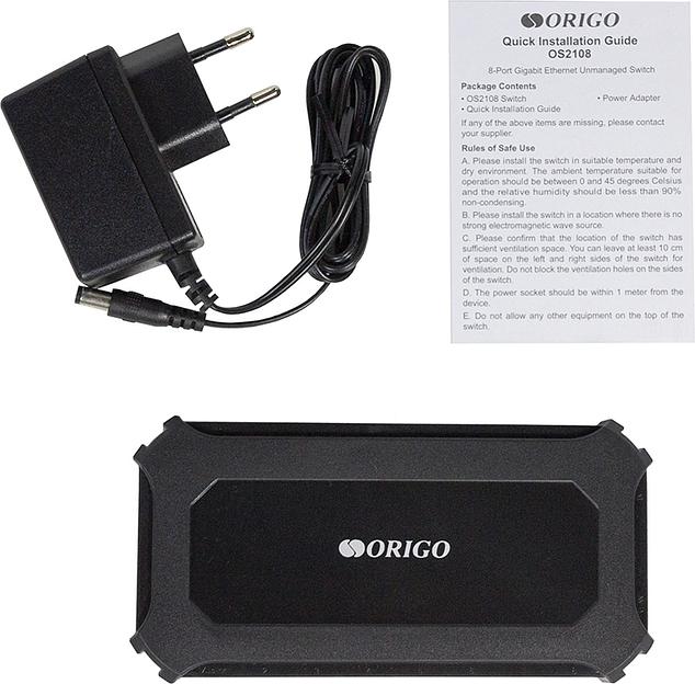 ORIGO OS2108/A1A Неуправляемый коммутатор, 8x1000Base-T, корпус пластик фото 6